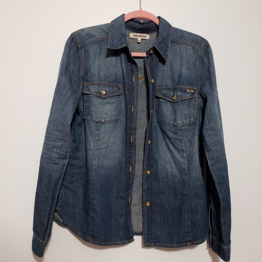 Blue Button down Jean shirt.  Juicy Couture.